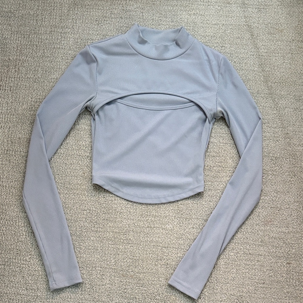 Women's Light Blue Long Sleeve Top